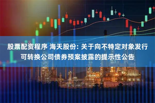 股票配资程序 海天股份: 关于向不特定对象发行可转换公司债券预案披露的提示性公告